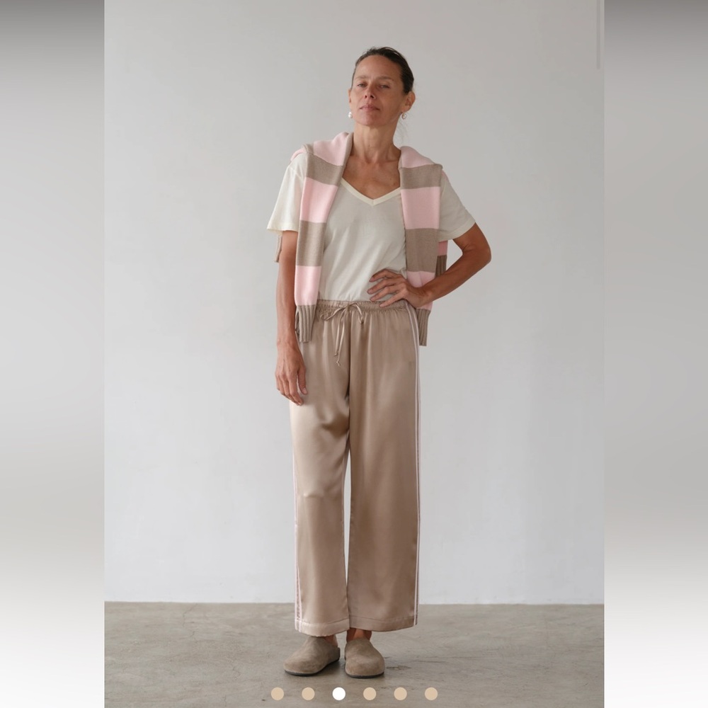 DONNI The Silk Stripe Crop Pant